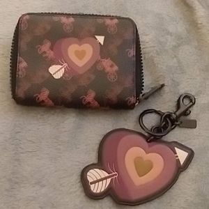Coach wallet and bag charm